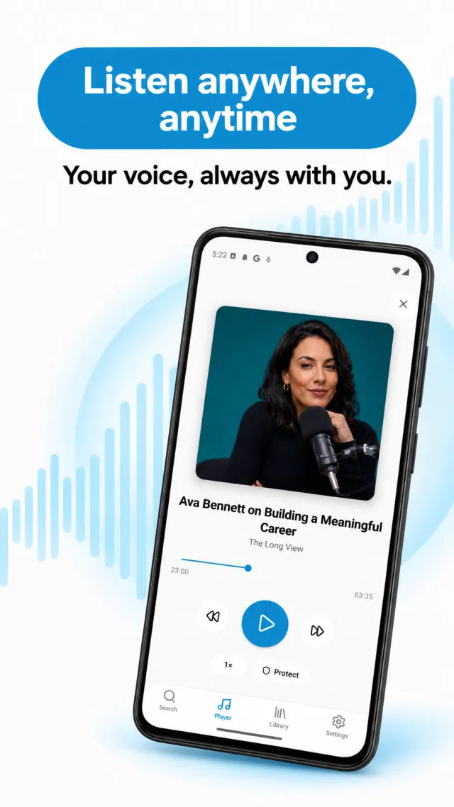 Fantrack audio player screen in English