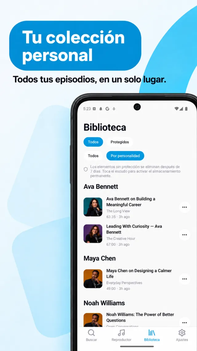 Biblioteca de audio personal de Fantrack en español
