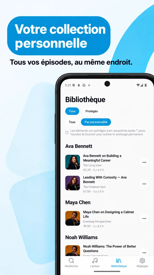 Bibliothèque audio personnelle de Fantrack en français
